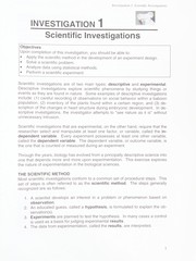 Front cover of Investigations in Biology by Marion Wells