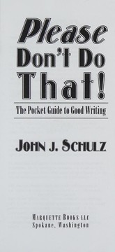 Cover of Please don't do that! by John Schulz