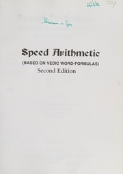 Cover of Speed arithmetic by T. A. Ramasubban