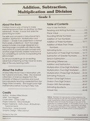 Cover of Addition, Subtraction, Multiplication & Division, Grade 5 by Andrea Miles Moran