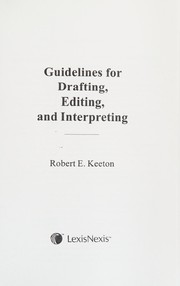 Cover of Guidelines for Drafting, Editing and Interpreting by Robert E. Ketton