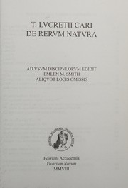 Cover of T. Lucretii Cari De rerum natura by Tito Lucrecio Caro