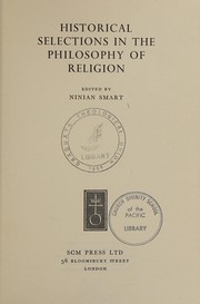 Front cover of Historical selections in the philosophy of religion by Ninian Smart