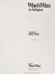 Cover of Who's Who in Religion, 1992-93 (Who's Who in Religion) by Marquis Who's Who