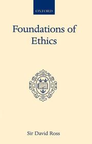 Cover of Foundations of ethics by William David Ross