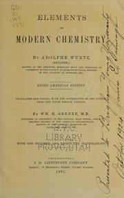 Front cover of Elements of modern chemistry by Adolphe Wurtz