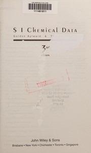 Front cover of SI chemical data by Gordon Hills Aylward