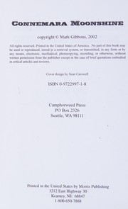 Cover of Connemara Moonshine by Mark Gibbons