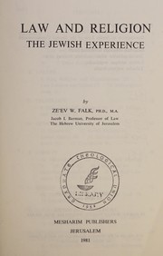 Cover of Law and religion by Zeʹev W. Falk
