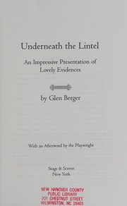 Cover of Underneath the lintel by Glen Berger