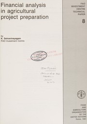Front cover of Financial analysis in agricultural project preparation by K. Selvavinayagam