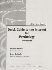 Cover of Allyn and Bacon quick guide to the internet for psychology by Fred W. Whitford