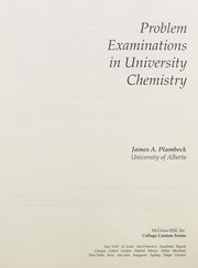 Front cover of Problem examinations in university chemistry by James A. Plambeck