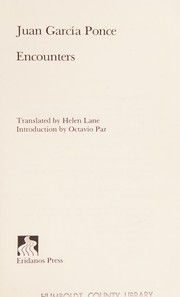 Cover of Encounters by Juan García Ponce