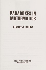 Cover of Paradoxes in Mathematics by Stanley J. Farlow