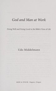 Cover of God and Man at Work by Udo W. Middelmann