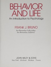 Cover of Behaviour and Life by Frank J. Bruno