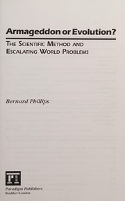 Cover of Armageddon or evolution? by Bernard S. Phillips