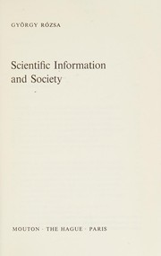 Front cover of Scientific information and society by Rózsa, György.