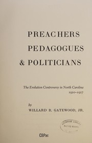 Front cover of Preachers, pedagogues and politicians by Willard B. Gatewood