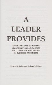 Cover of A leader provides by Ernest R. Twigg