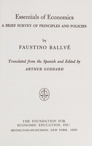 Front cover of Essentials of Economics by Faustino Ballve