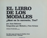 Front cover of El Libro De Los Modales/the Manners Book by June Behrens