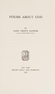 Front cover of Poems about God by John Crowe Ransom