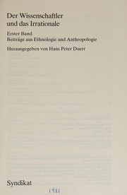 Cover of Der Wissenschaftler und das Irrationale by Hans Peter Duerr