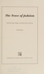Front cover of The trace of Judaism by Val Vinokur
