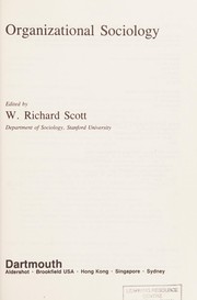 Front cover of Organizational sociology by W. Richard Scott