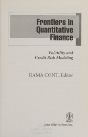 Front cover of Frontiers in quantitative finance by Rama Cont