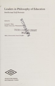 Front cover of Leaders in Philosophy of Education by Leonard J. Waks