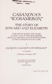 Front cover of Casanova's "Icosameron", or, The story of Edward and Elizabeth by Giacomo Casanova