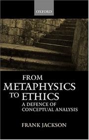 Cover of From Metaphysics to Ethics by Frank Jackson