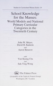Cover of School knowledge for the masses by John W. Meyer