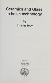 Front cover of Ceramics and glass by Charles Bray