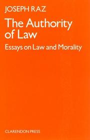 Front cover of The authority of law by Joseph Raz