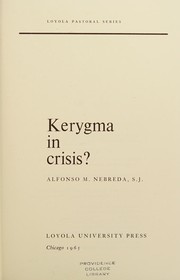 Front cover of Kerygma in crisis? by Alfonso M. Nebreda