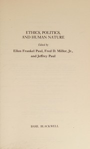 Front cover of Ethics, politics, and human nature by Ellen Frankel Paul