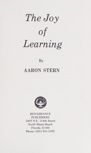 Front cover of The joy of learning by Aaron Stern