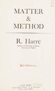 Cover of Matter and Method by R. Harre