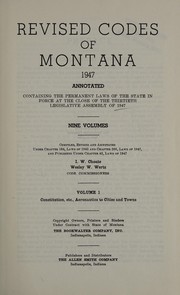 Front cover of Revised codes of Montana, 1947, annotated by Montana