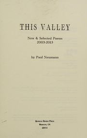 Cover of This valley by Paul Neumann