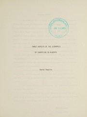 Cover of Three aspects of the economics of education in Alberta by Alberta. Human Resources Research Council