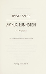 Cover of Arthur Rubinstein by Harvey Sachs