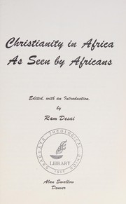 Front cover of Christianity in Africa as seen by Africans by Ram Desai