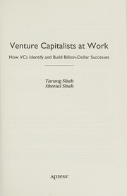 Cover of Venture capitalists at work by Tarang Shah