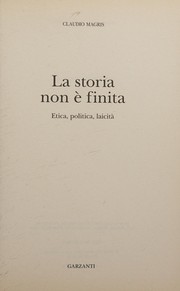 Front cover of La storia non è finita by Claudio Magris