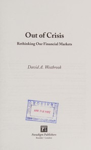 Front cover of Out of crisis by David A. Westbrook
